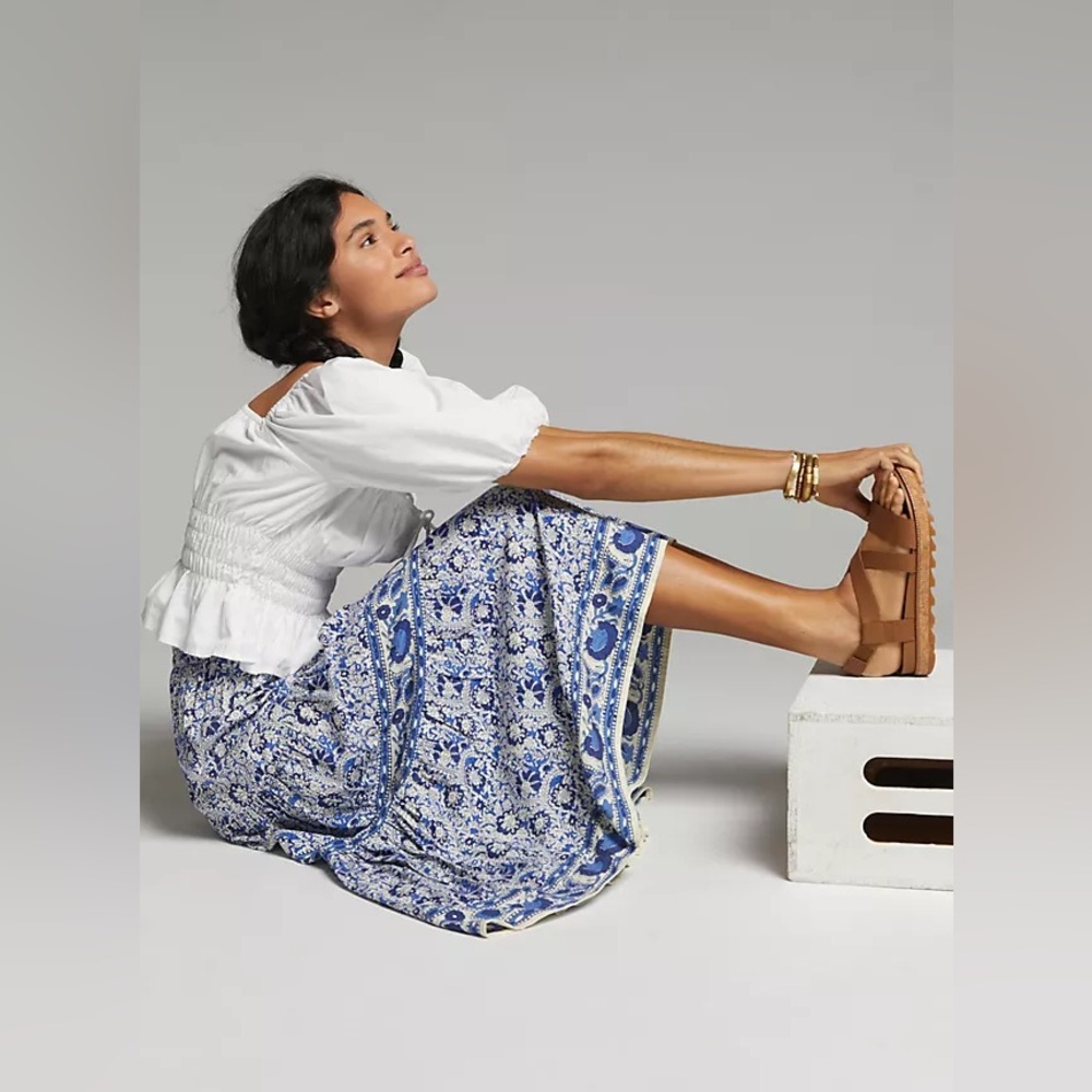 Beachgold Sora Midi Tiered Skirt